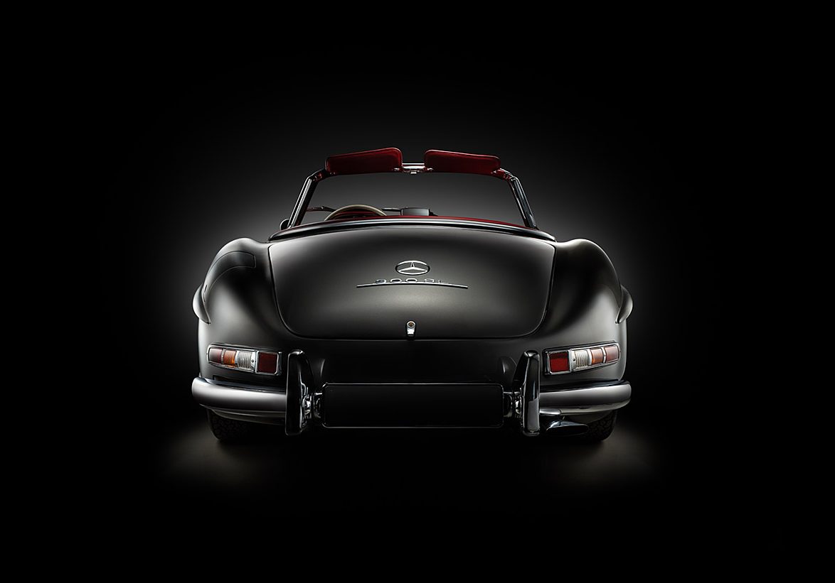 1961 Mercedes-Benz 300 SL Roadster rear view showing the rear badge and tail lights